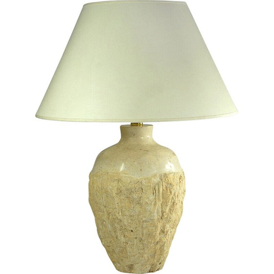 Image 1 of Lampe de table vintage en travertin, 1980
