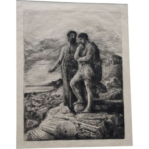 Gravure sur papier vintage, Japon