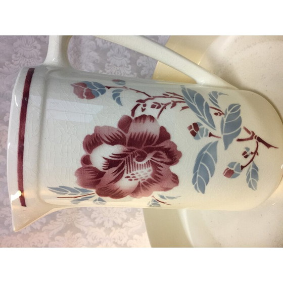 Image 1 of Set de toilette vintage Art Nouveau en faïence blanche, France 1900