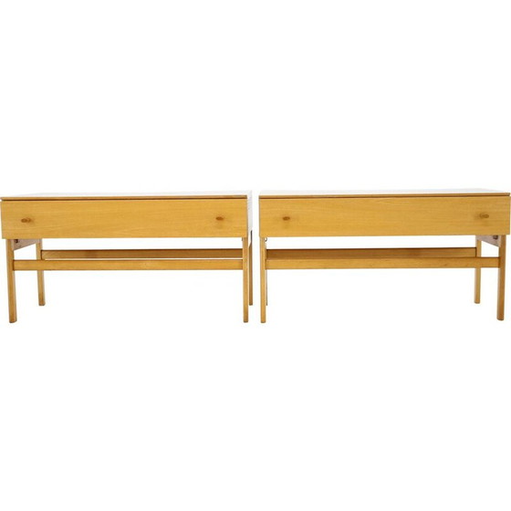 Image 1 of Paire de commodes en bouleau, Tchécoslovaquie 1970