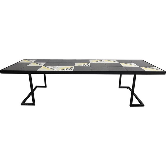 Image 1 of Table basse vintage en métal laqué, 1950