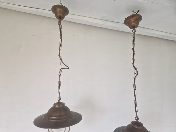 Image 1 of Paire de lampes cage Maritime Massive Vintage