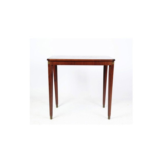 Image 1 of Table d'appoint vintage avec ornements en bronze et acajou clair, 1920