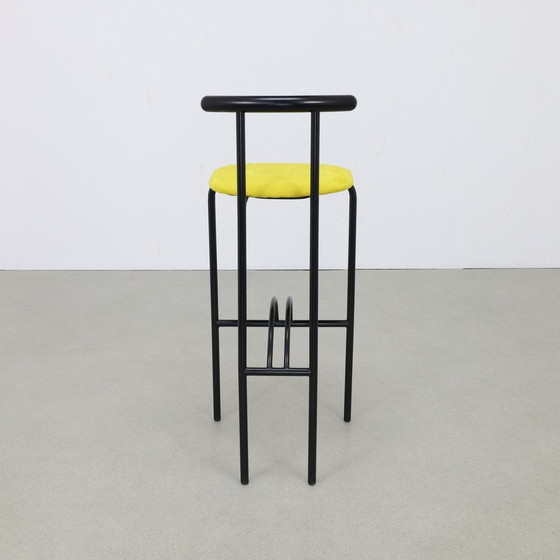 Image 1 of 4X Tabouret de bar postmoderne dans le style de Memphis, 1980S