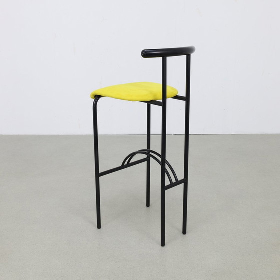 Image 1 of 4X Tabouret de bar postmoderne dans le style de Memphis, 1980S