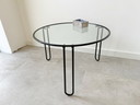 1X Table basse en épingle à cheveux / Table d'appoint avec plateau en verre