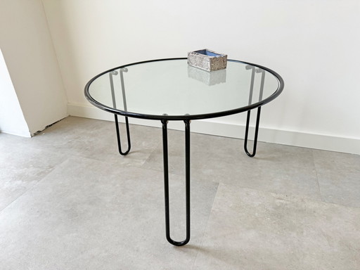 1X Table basse en épingle à cheveux / Table d'appoint avec plateau en verre