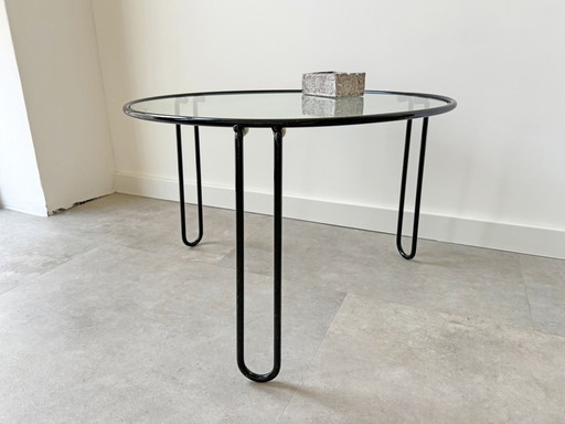 1X Table basse en épingle à cheveux / Table d'appoint avec plateau en verre