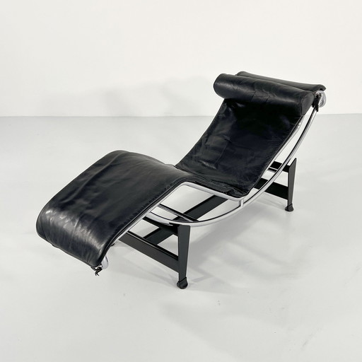 Chaise longue Lc4 noire de Le Corbusier pour Cassina, 1970S