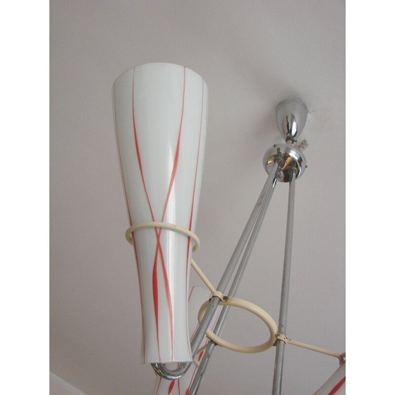 Image 1 of Lustre vintage nickelé de Zukov, 1970