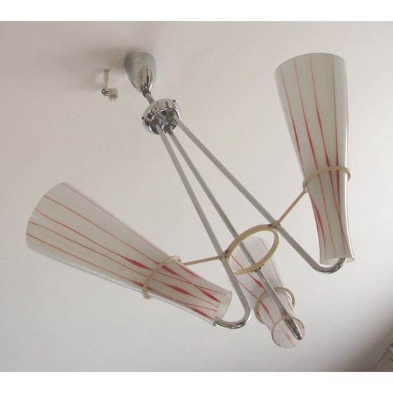 Image 1 of Lustre vintage nickelé de Zukov, 1970