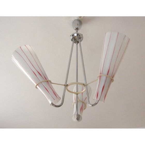 Image 1 of Lustre vintage nickelé de Zukov, 1970