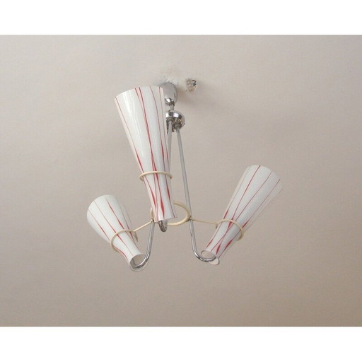 Lustre vintage nickelé de Zukov, 1970