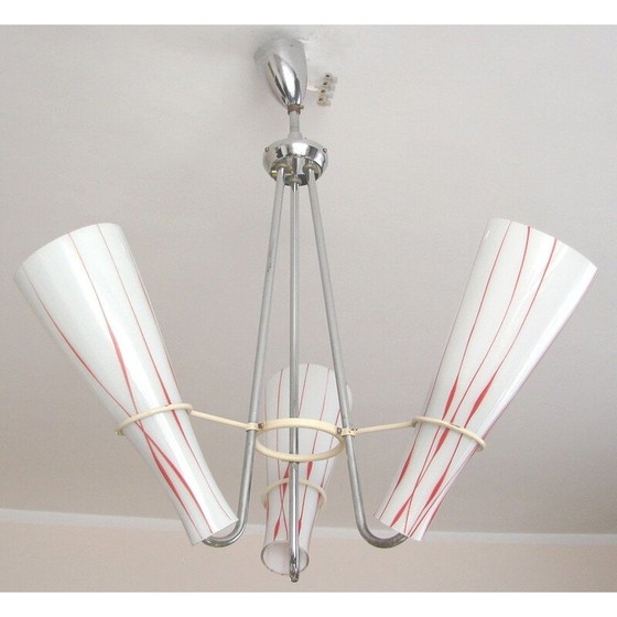 Image 1 of Lustre vintage nickelé de Zukov, 1970