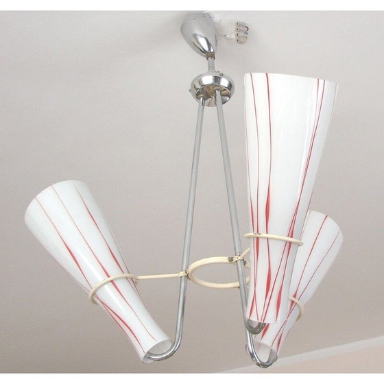 Image 1 of Lustre vintage nickelé de Zukov, 1970