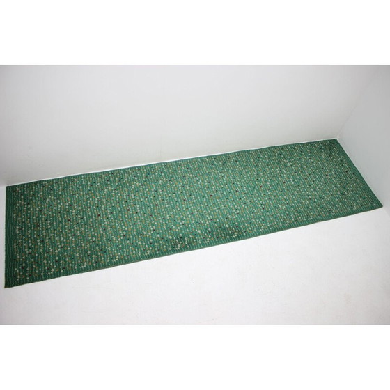 Image 1 of Tapis organique vintage en tissu vert 1960