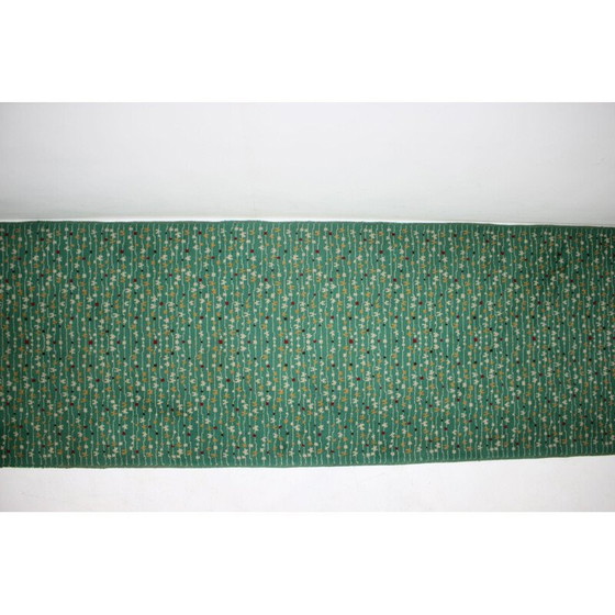 Image 1 of Tapis organique vintage en tissu vert 1960