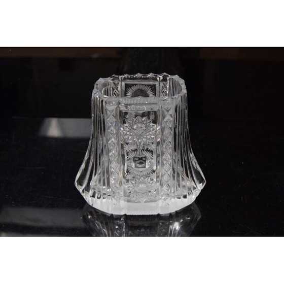 Image 1 of Vase vintage en verre de cristal taillé, années 1960
