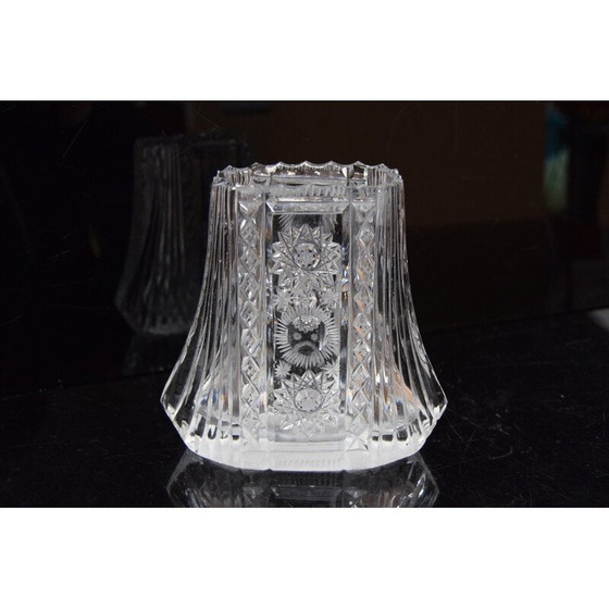 Image 1 of Vase vintage en verre de cristal taillé, années 1960