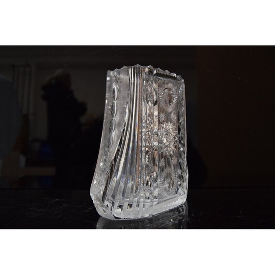 Image 1 of Vase vintage en verre de cristal taillé, années 1960
