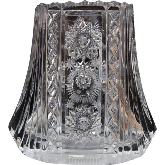 Image 1 of Vase vintage en verre de cristal taillé, années 1960