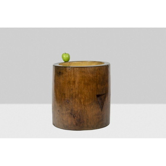 Image 1 of Mortier vintage en bois fruitier, 1950