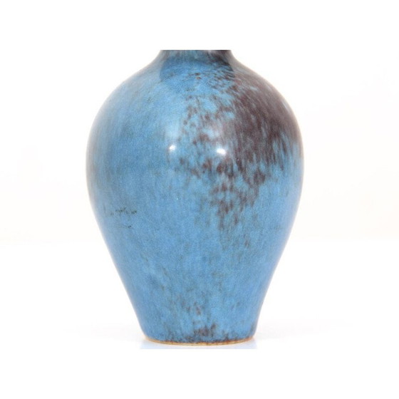 Image 1 of Petit vase scandinave AUH brun et bleu par Gunnar Nylund pour Rorstrand - années 1960