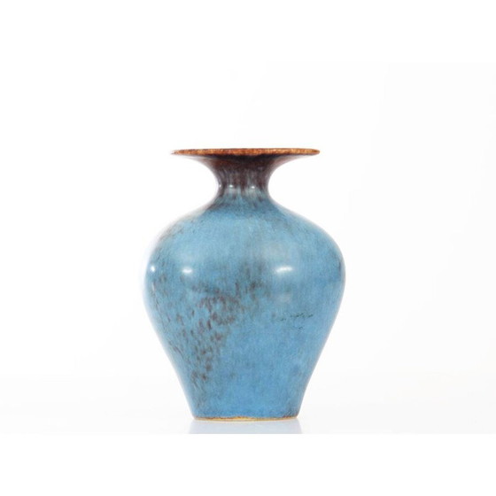 Image 1 of Petit vase scandinave AUH brun et bleu par Gunnar Nylund pour Rorstrand - années 1960