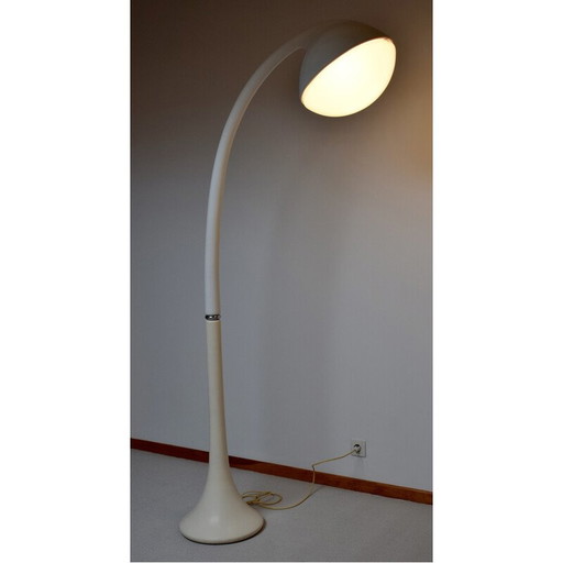 Lampadaire vintage en métal et acier par Fabio Lenci et Harvey Guzzini, Italie 1970