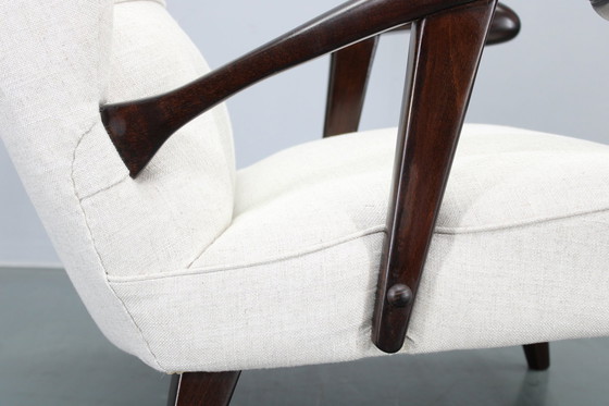 Image 1 of Chaise à oreilles restaurée des années 1950, Tchécoslovaquie