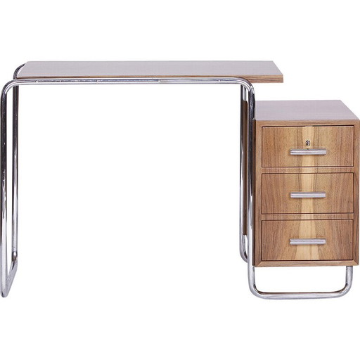 Bureau fonctionnaliste vintage en acier tubulaire, années 1930