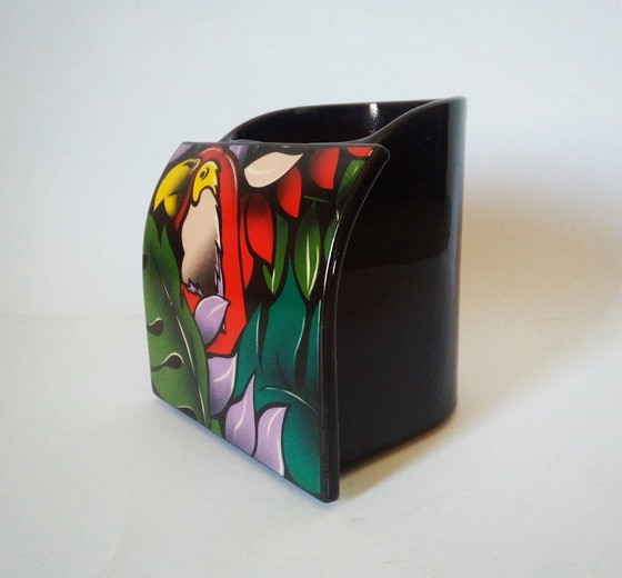 Image 1 of Steuler Design Vase perroquet Pop-Art/Memphis 1980S Gemany-Italie