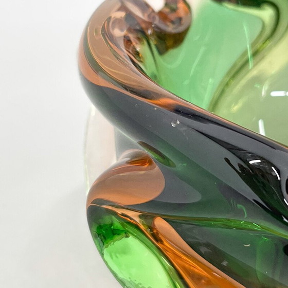 Image 1 of Cendrier vintage en verre par Josef Hospodka pour Chribska Glassworks, Tchécoslovaquie 1960
