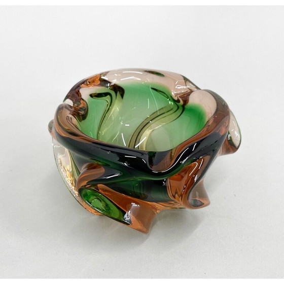 Image 1 of Cendrier vintage en verre par Josef Hospodka pour Chribska Glassworks, Tchécoslovaquie 1960