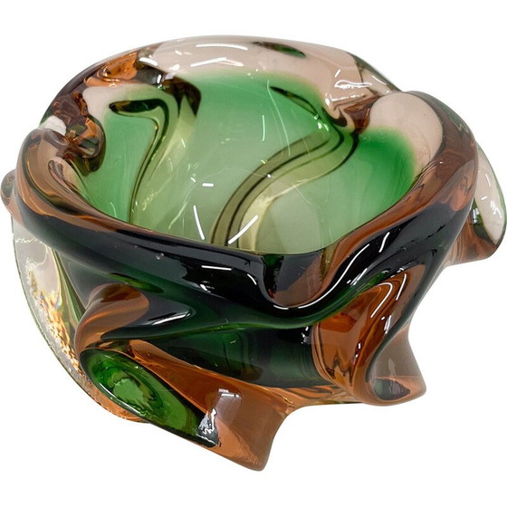 Image 1 of Cendrier vintage en verre par Josef Hospodka pour Chribska Glassworks, Tchécoslovaquie 1960