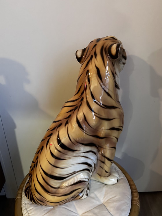 Image 1 of Tigre en porcelaine des années 50