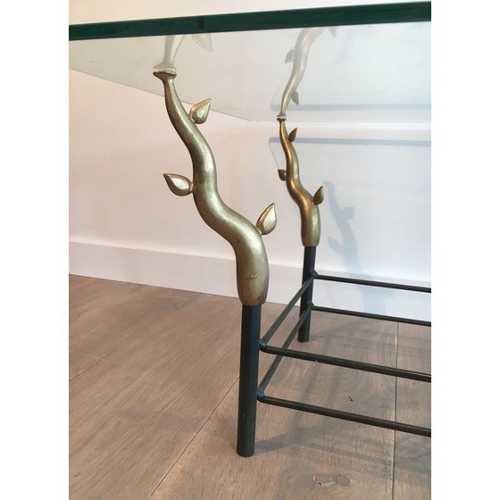 Image 1 of Table basse vintage en fer forgé et verre, 1970