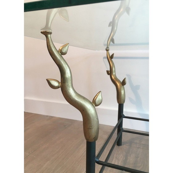 Image 1 of Table basse vintage en fer forgé et verre, 1970