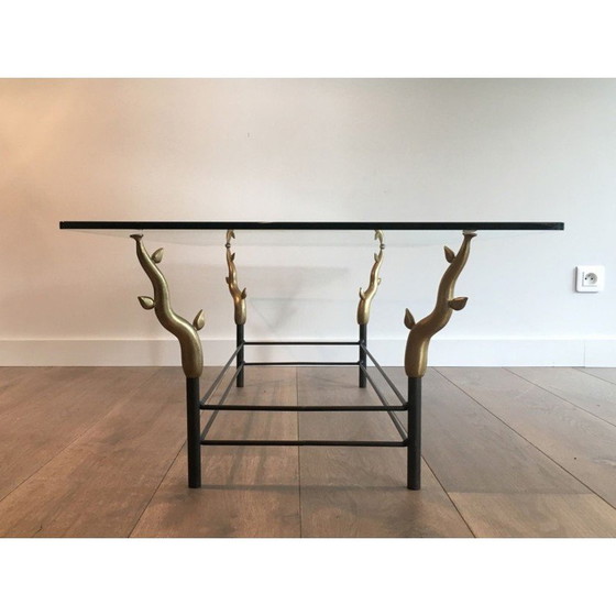 Image 1 of Table basse vintage en fer forgé et verre, 1970