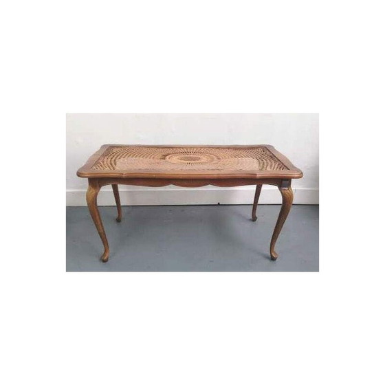 Image 1 of Table basse vintage Chippendale en rotin