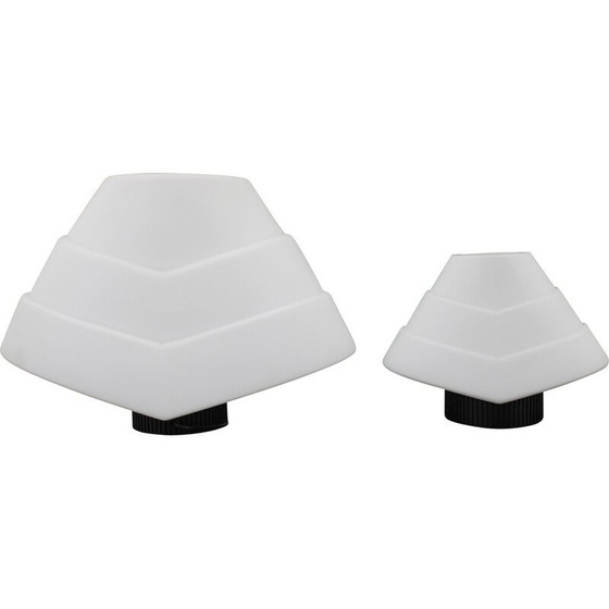 Image 1 of Paire de lampes de table vintage en verre de Murano, Italie 1980