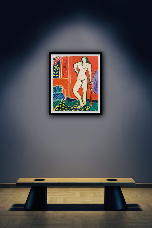 Henri Matisse : "Nu Rose, Intérieur Rouge, 1947". Signé dans la plaque.