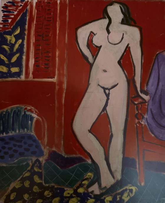 Image 1 of Henri Matisse : "Nu Rose, Intérieur Rouge, 1947". Signé dans la plaque.