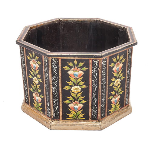 Cache-Pot Ancien En Bois, 1900