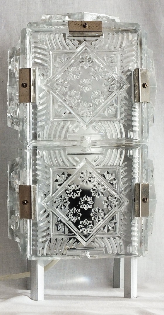 Image 1 of Lampe de table en verre vintage des années 60