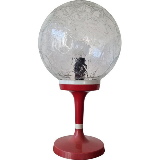 Lampe de table rouge du milieu du siècle, Allemagne 1970