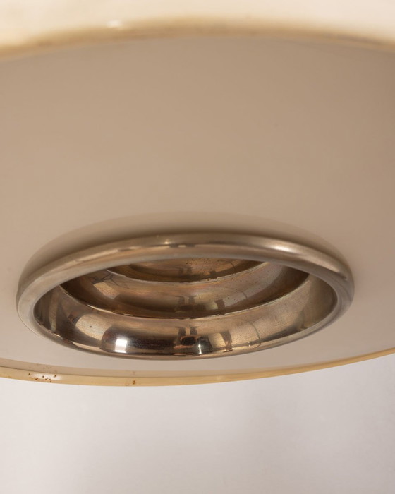 Image 1 of Lustre italien vintage en métal blanc, 1970