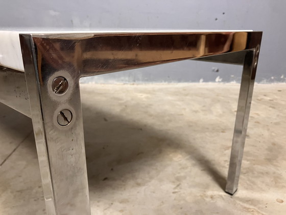 Image 1 of Table basse en marbre chromé Mid Century