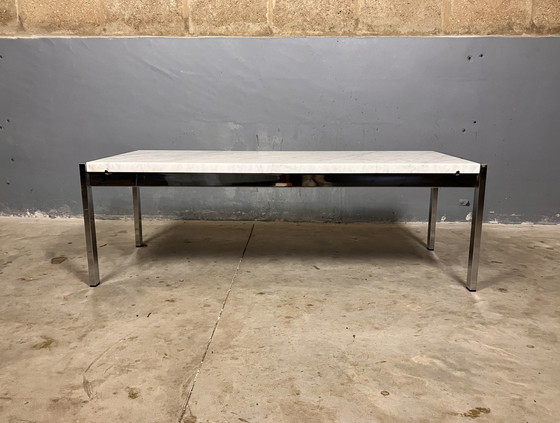 Image 1 of Table basse en marbre chromé Mid Century