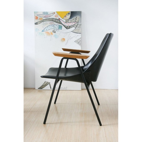 Image 1 of Chaise longue vintage noire modèle Lupina de Niko Kralj pour Stol Kamnik, années 1970